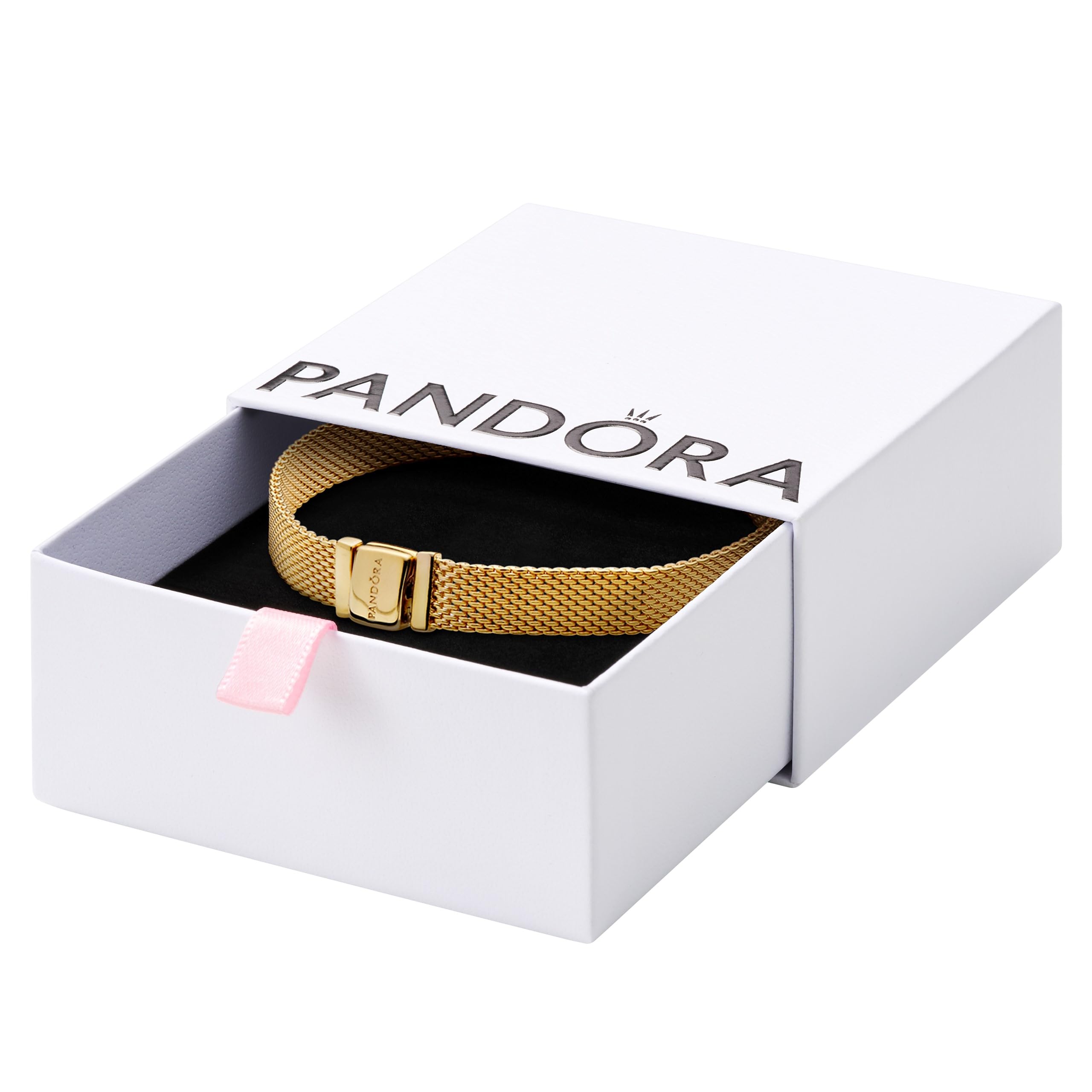 PANDORA Mesh Bracelet with 14k Gold Plating - Compatible with Reflexions Charms - Elegant Jewelry Gift for Women - Perfect for Anniversaries & Special Occasions - Includes Gift Box