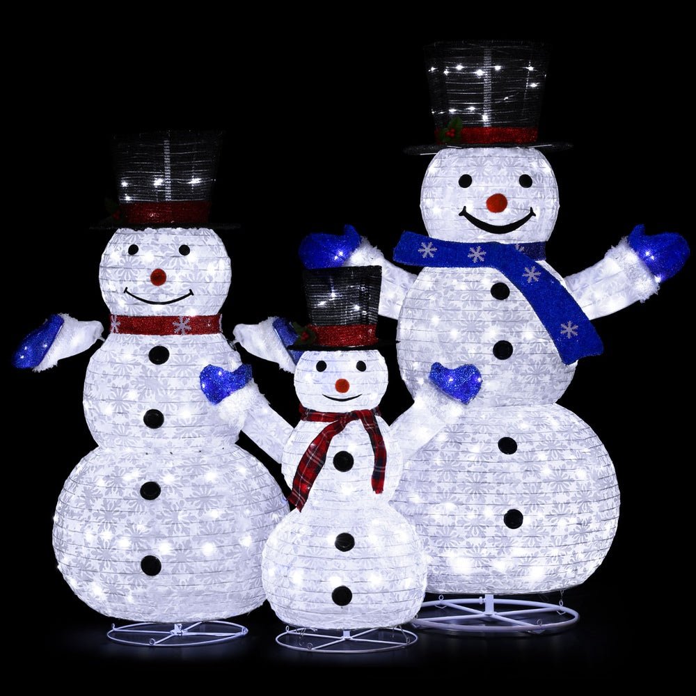 330 LED Christmas Fairy Lights with 3 Snowman Decorations - Indoor/Outdoor Holiday String Lights for Home, Tree, and Party Decor