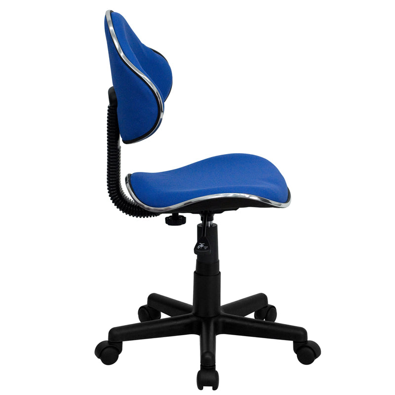 Whitney Blue Fabric Swivel Ergonomic Office Chair - Adjustable Height Task Chair with Lumbar Support for Home Office, Gaming & Workspace Comfort