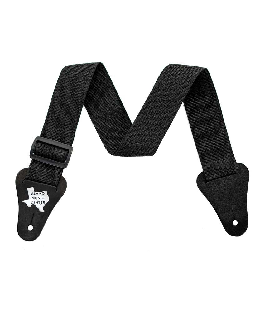 Alamo Music Center Premium Nylon Guitar Strap - Black | Comfortable & Adjustable for Acoustic & Electric Guitars | Perfect for Live Performances & Studio Sessions