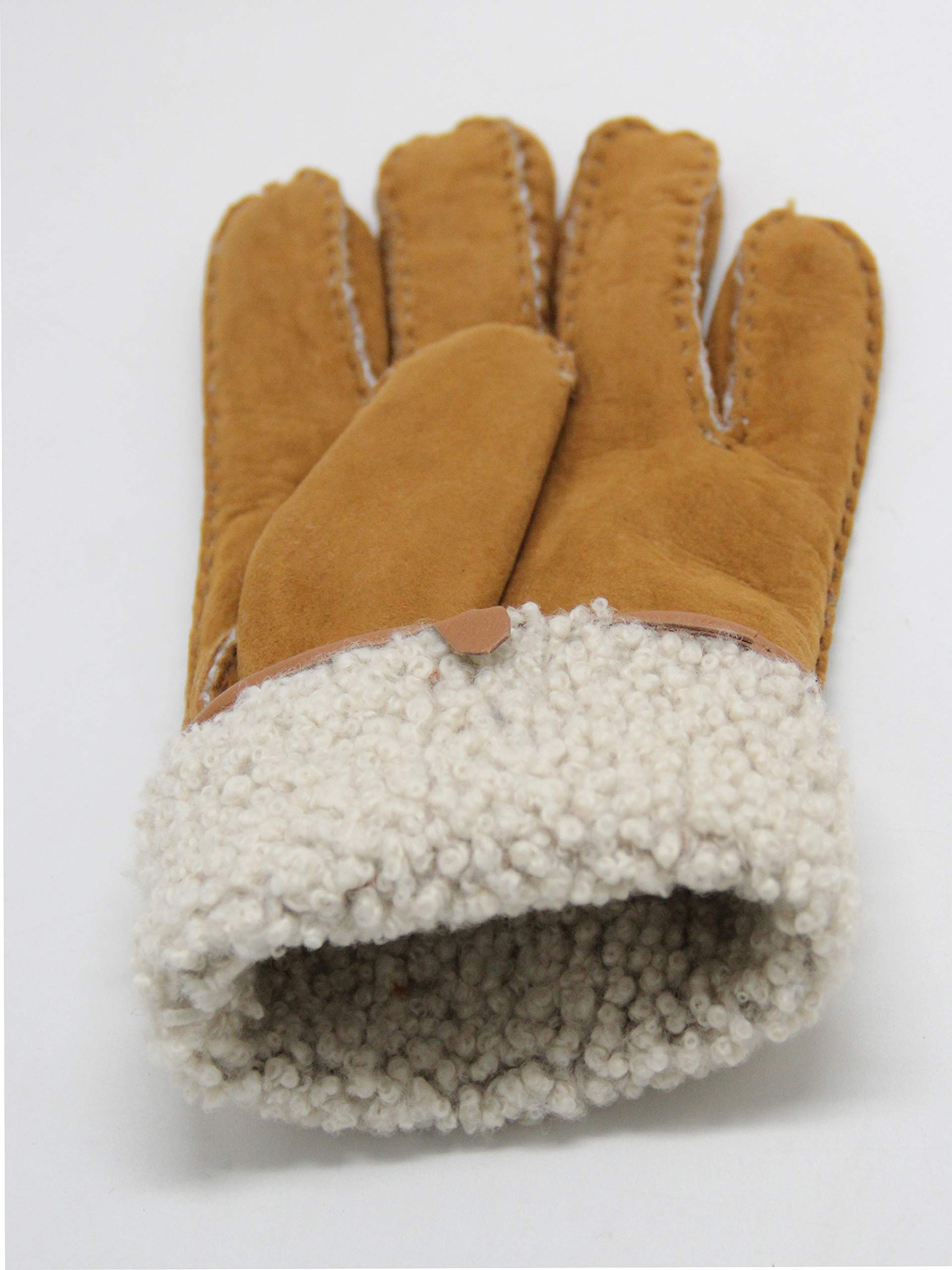 Premium YISEVEN Men's Curly Shearling Leather Gloves - Genuine New Zealand Lambskin Winter Driving Gloves for Cold Weather & Outdoor Activities