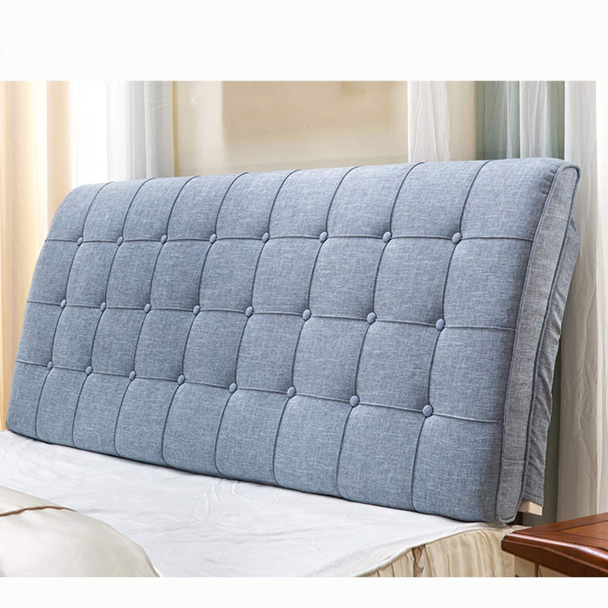 Soft Linen Headboard Cushion with Large Backrest - Comfortable Reading Support Pillow for Bed, Sofa & Floor (3 Colors) - Perfect for Relaxing, Reading & Lounging at Home