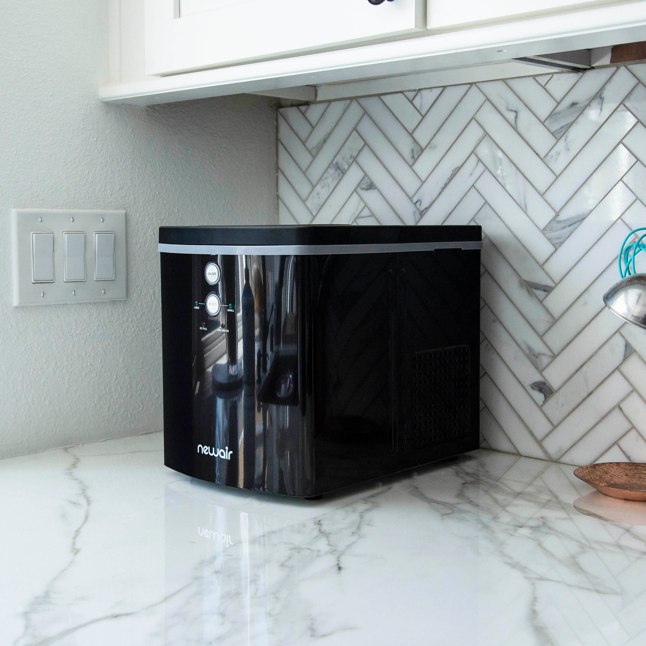 Newair® Countertop Ice Maker - 33 lbs/day, Bullet Ice, Fast & Quiet, Perfect for Home, Office, or Outdoor Use - Black