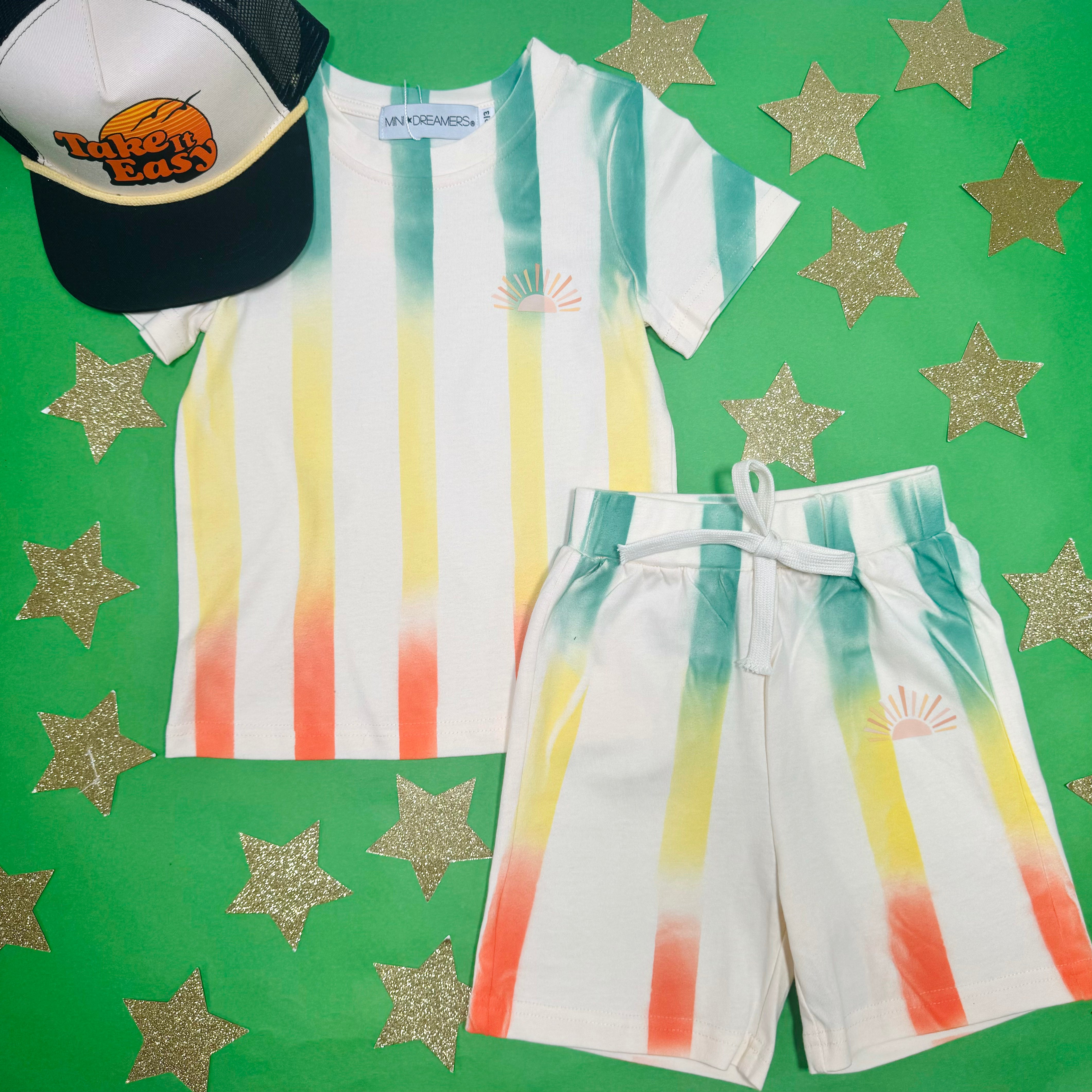 **Austin Tie Dye T-Shirt and Shorts Set for Men & Women - Stylish Matching Outfit for Summer, Beach, and Festivals**