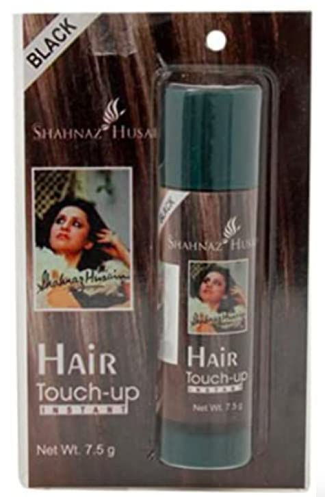 Shahnaz Husain Hair Touch-Up Plus Spray - Instant Root Concealer for Gray Hair, Improved Formula (0.26 Oz/7.5g, Black) | Quick Fix for Roots Between Salon Visits, Travel & Special Occasions