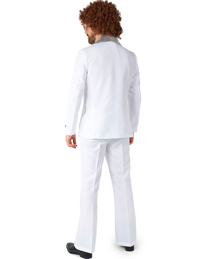 Vintage 70s Disco White Men's Suit - Retro Costume for Halloween, Theme Parties & Dance Events - Classic 3-Piece Suit with Wide Lapels & Flared Pants