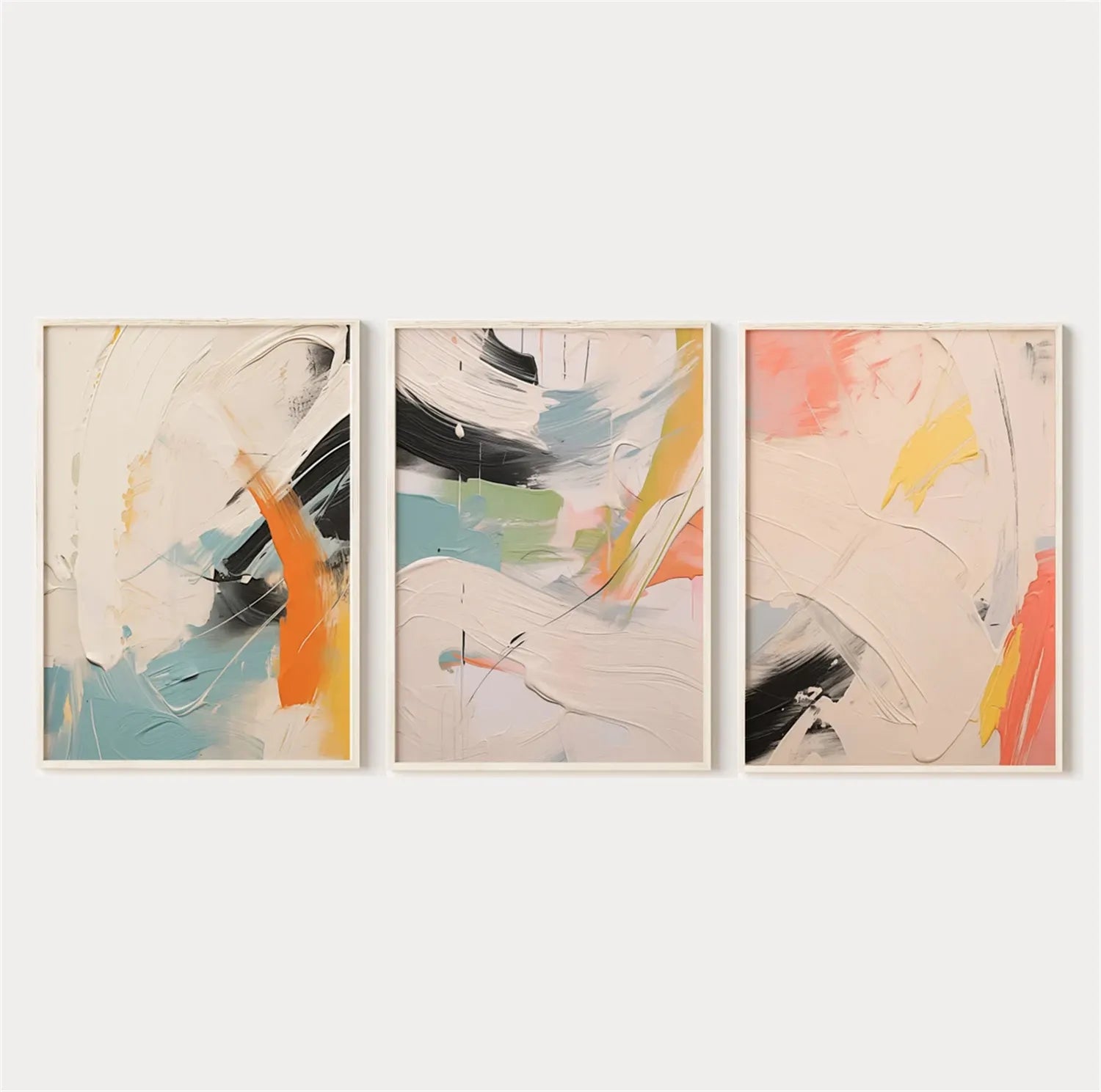 Abstract Painting Set of 3 - Modern Wall Art Canvas Prints #AB208 | Perfect for Living Room, Bedroom & Office Decor
