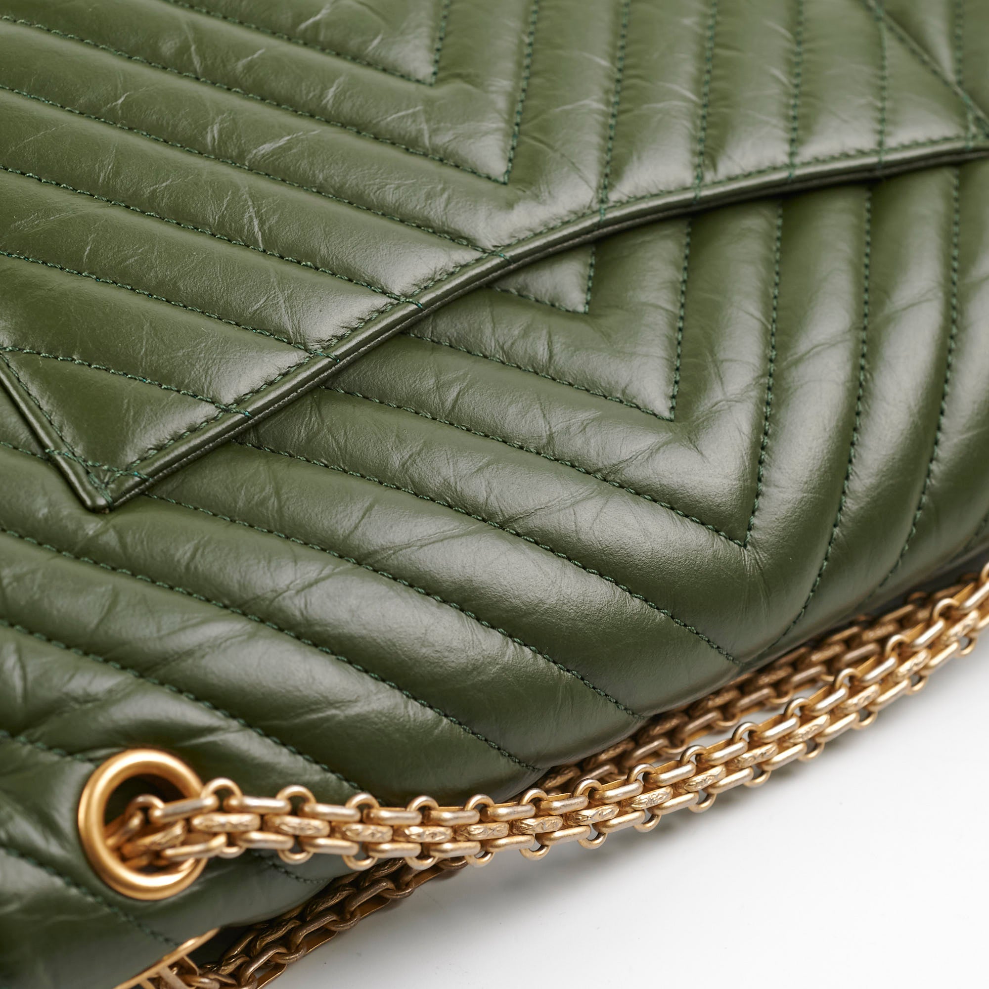 Chanel Reissue 226 Calfskin Khaki Handbag - Classic Flap Bag with Gold Chain - Luxury Leather Shoulder Bag for Women | Perfect for Work, Evening Events & Daily Use