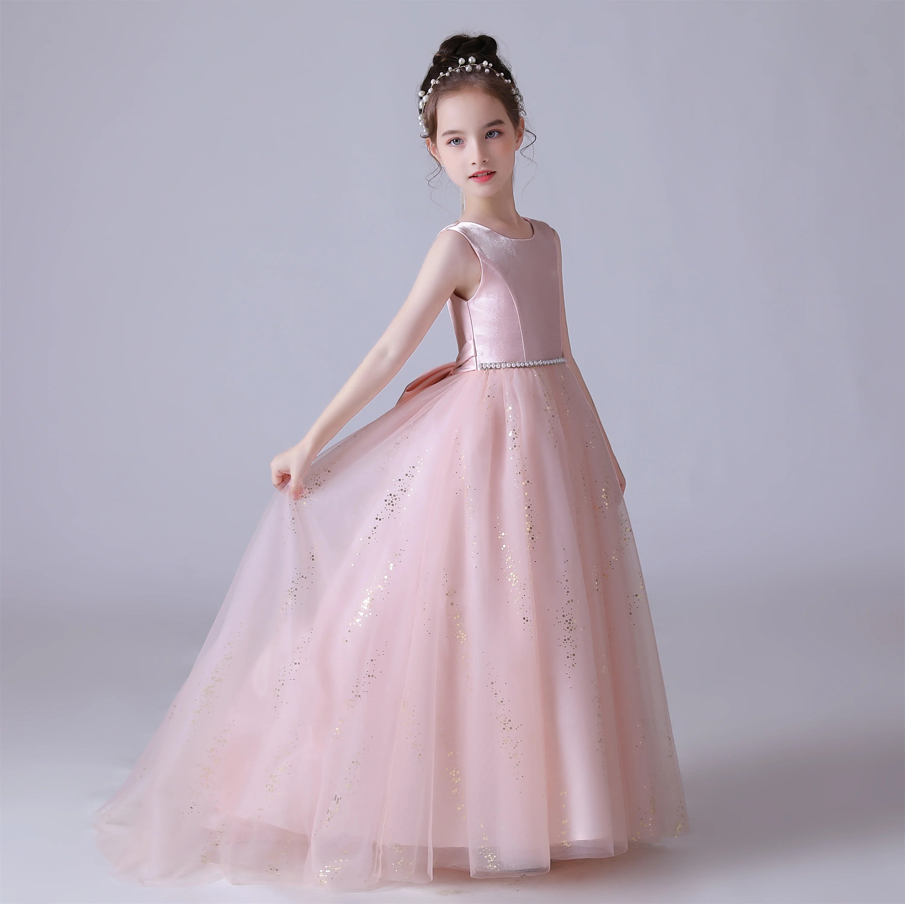 Sparkling Tulle Flower Girl Dress for Kids - Sleeveless Princess Gown for Birthday Party, Wedding, Pageant & Special Occasions