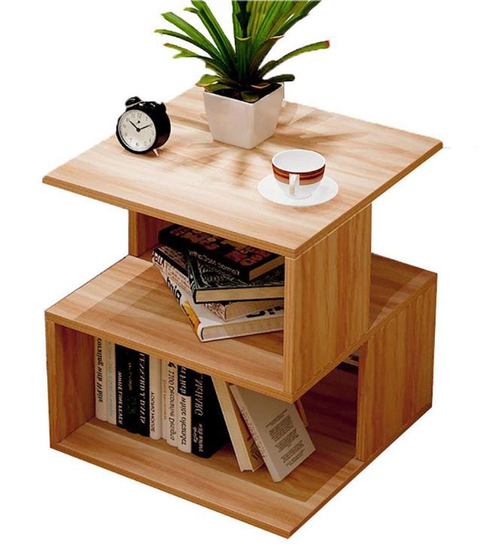 Modern End Table with Storage - Nightstand, Side Table, Coffee Table for Living Room, Bedroom, Balcony - Perfect for Coffee, Laptop, Books & Decor (Color: Brown) - Ideal for Small Spaces, Apartments & Home Office Use