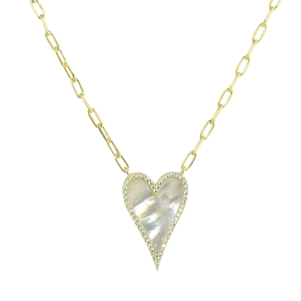 Elegant Elongated Enamel Heart Link Necklace for Women - Perfect for Valentine's Day Gifts, Anniversary Presents & Romantic Occasions