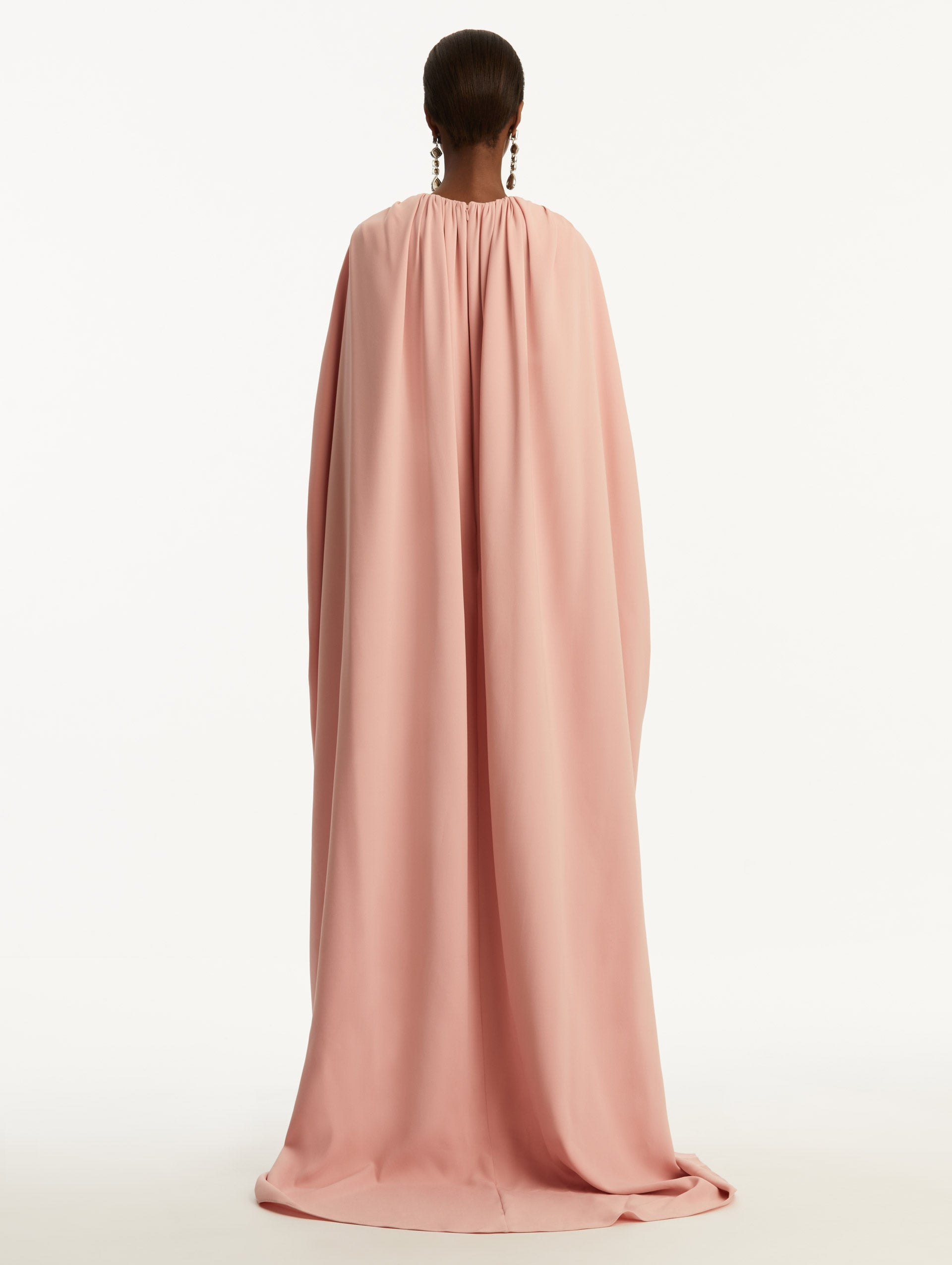 Elegant Ruched Shoulder Georgette Caftan Dress for Women - Boho Chic Beach Cover Up, Summer Vacation & Poolside Party Wear