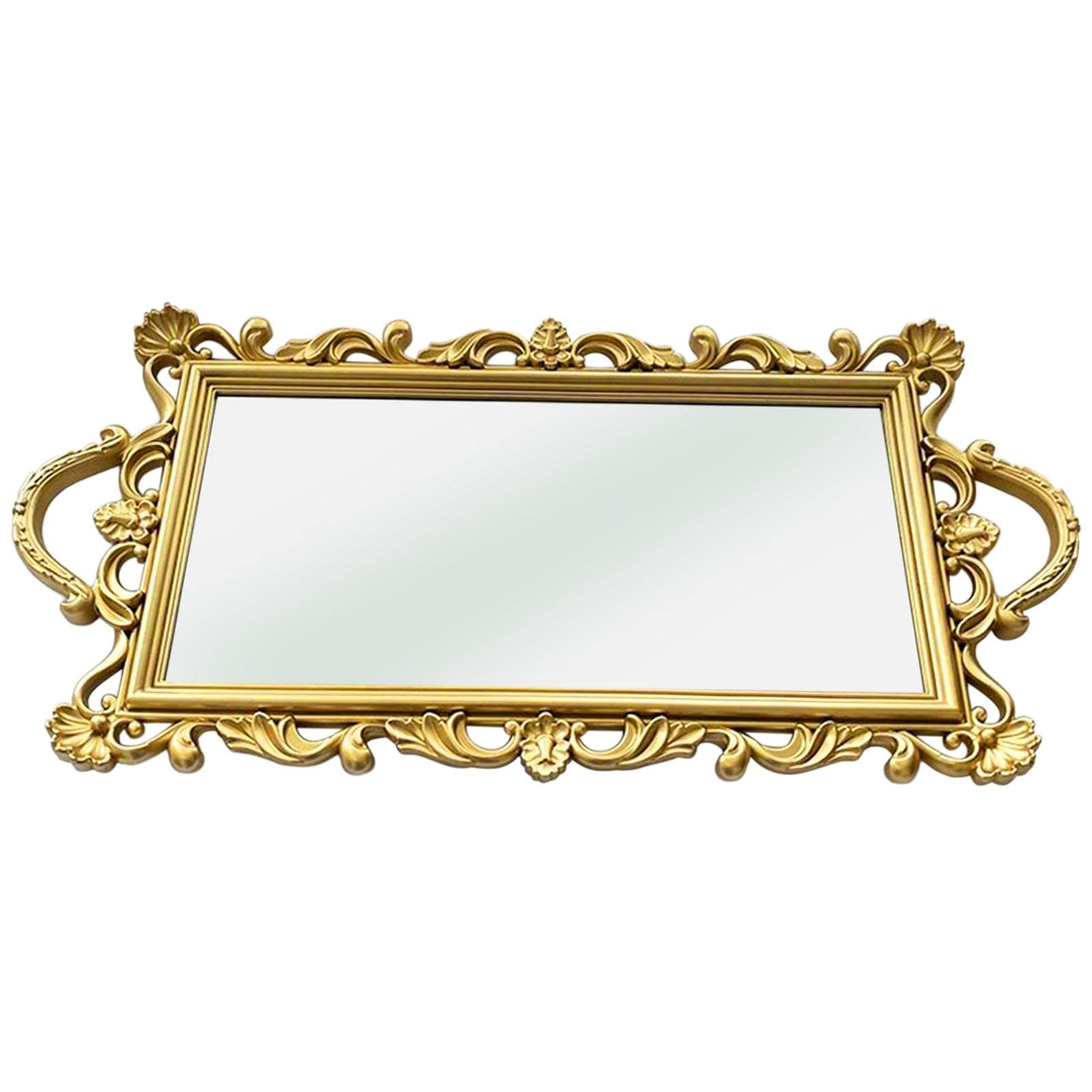 PETSOLA Luxury Mirror Tray - Elegant Decorative Display Tray for Wedding, Party, Tea & Home Decor - Perfect for Jewelry, Perfume, Candles & Vanity Organization
