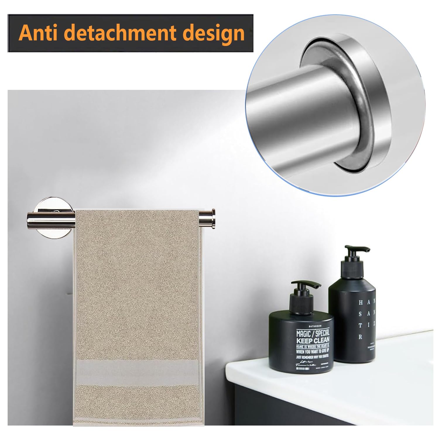 2-Piece Stainless Steel Towel Holder Set - Durable SUS 304 Chrome Towel Ring for Bathroom Wall Mount - Perfect for Kitchen, Bathroom & Guest Room Decor