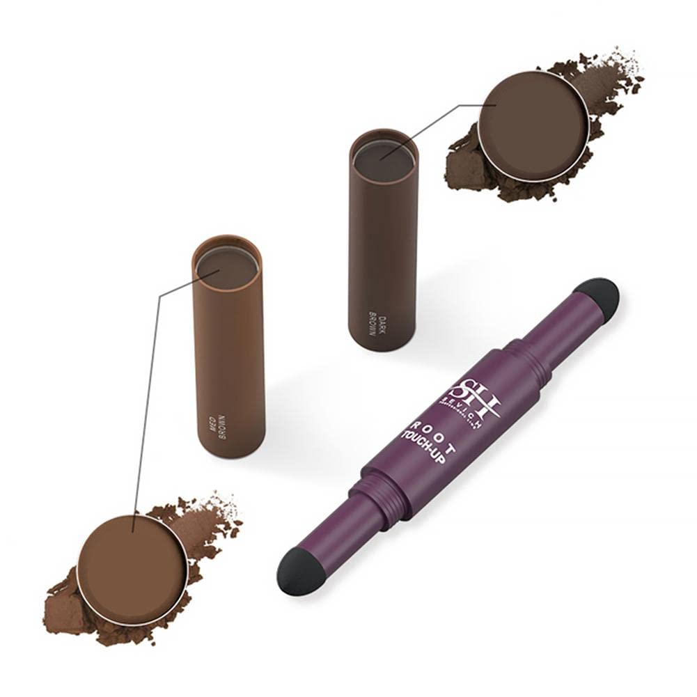 Waterproof Hair Shadow Powder Pen - Double Colors Hairline Powder Stick for Root Touch Up & Concealer | Perfect for Covering Gray Hair & Thinning Areas - Quick & Easy Hair Filler for Daily Use & Travel