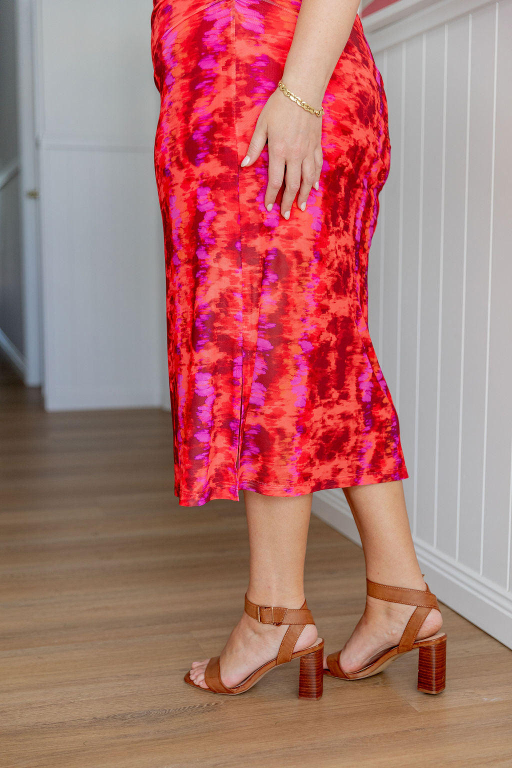Teagan Mesh Midi Dress in Red | Flowy Summer Dress for Women | Perfect for Beach Vacations, Date Nights & Outdoor Parties