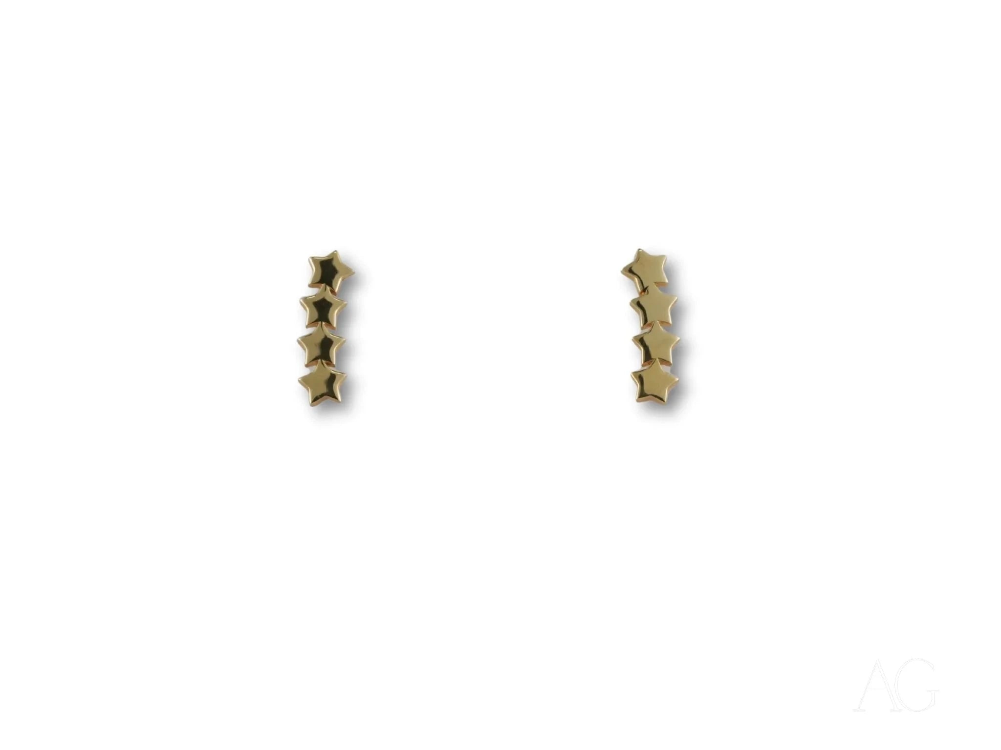 4 Stars Ear Climber Earrings for Women - Trendy Cartilage Hoop Earrings for Helix, Tragus & Lobe Piercing - Perfect for Parties, Weddings & Everyday Wear