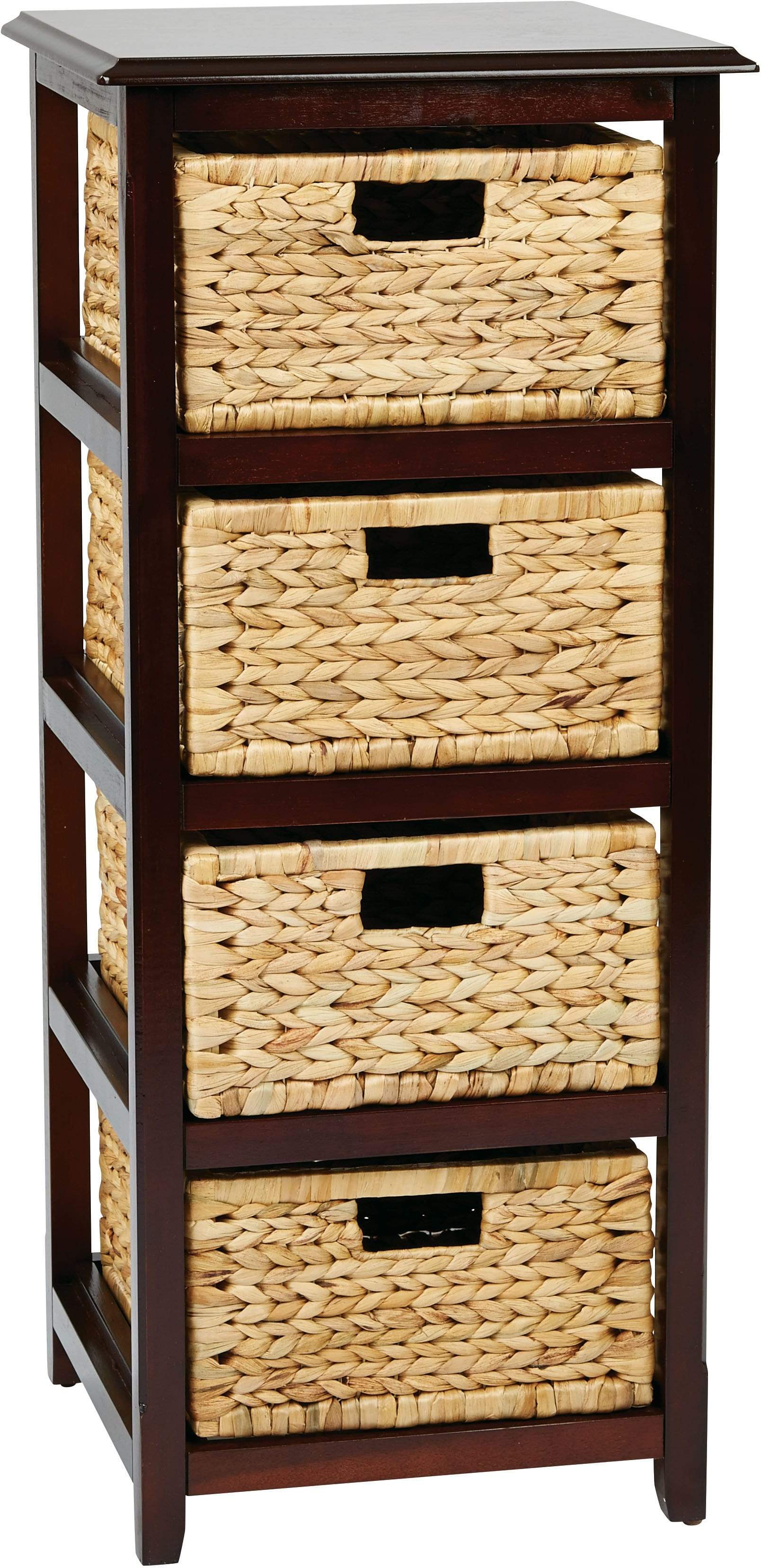 Office Star OSP Designs Seabrook 4 Tier Storage Unit [SBK4514A] - Space Saving Organizer for Office, Home, or Classroom Storage Solutions