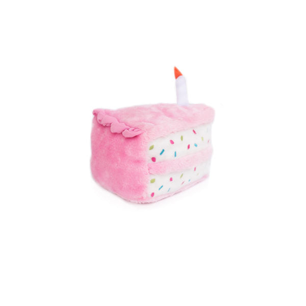 Soft Plush Pink Birthday Cake Stuffed Animal Toy - Adorable Gift for Kids, Baby Shower & Birthday Party Decorations