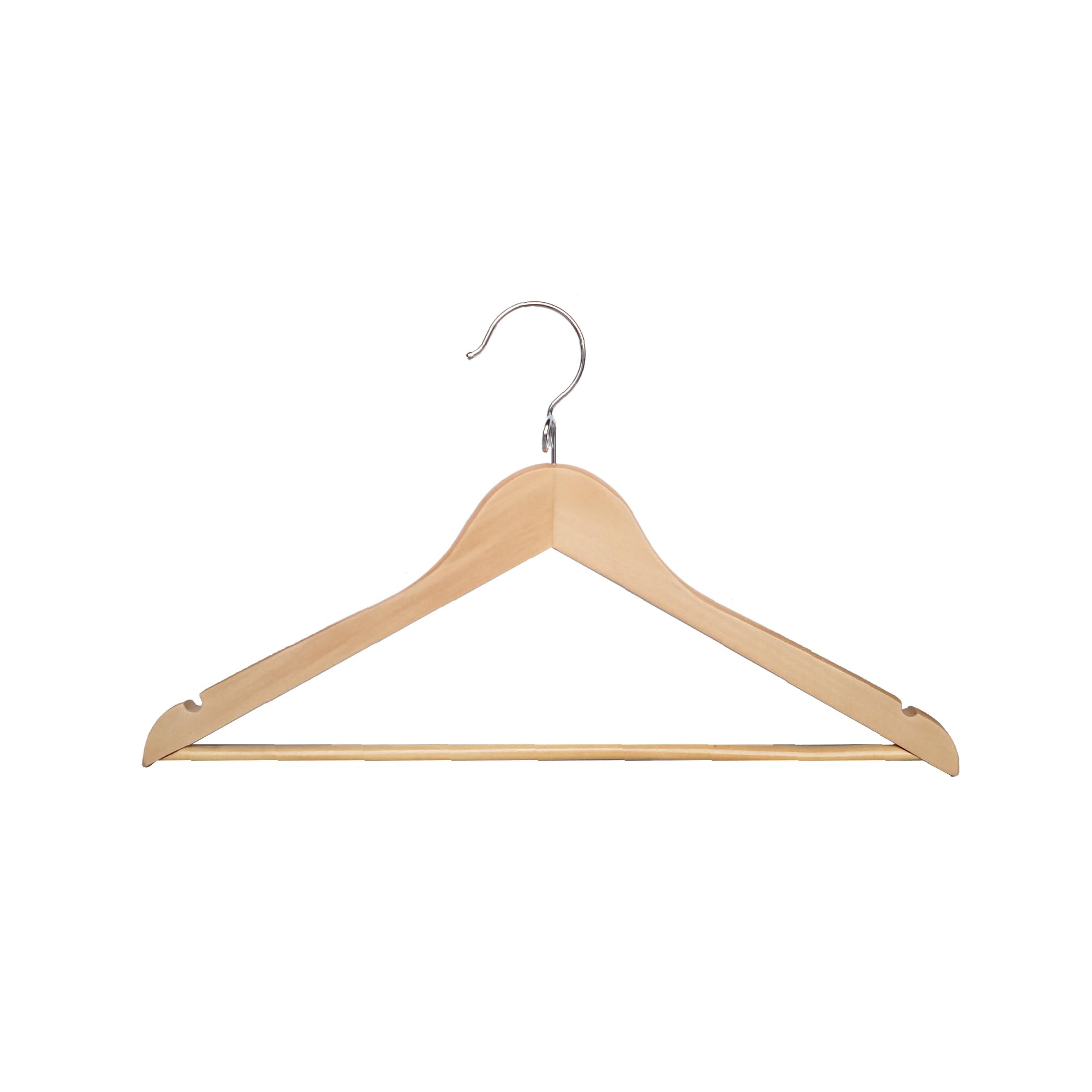 Proman Products - 50-Pack Natural Wooden Kascade Hangers for Closet Organization | Space Saving Clothes Hangers | Perfect for Small Spaces, Walk-in Closets & Apartment Living
