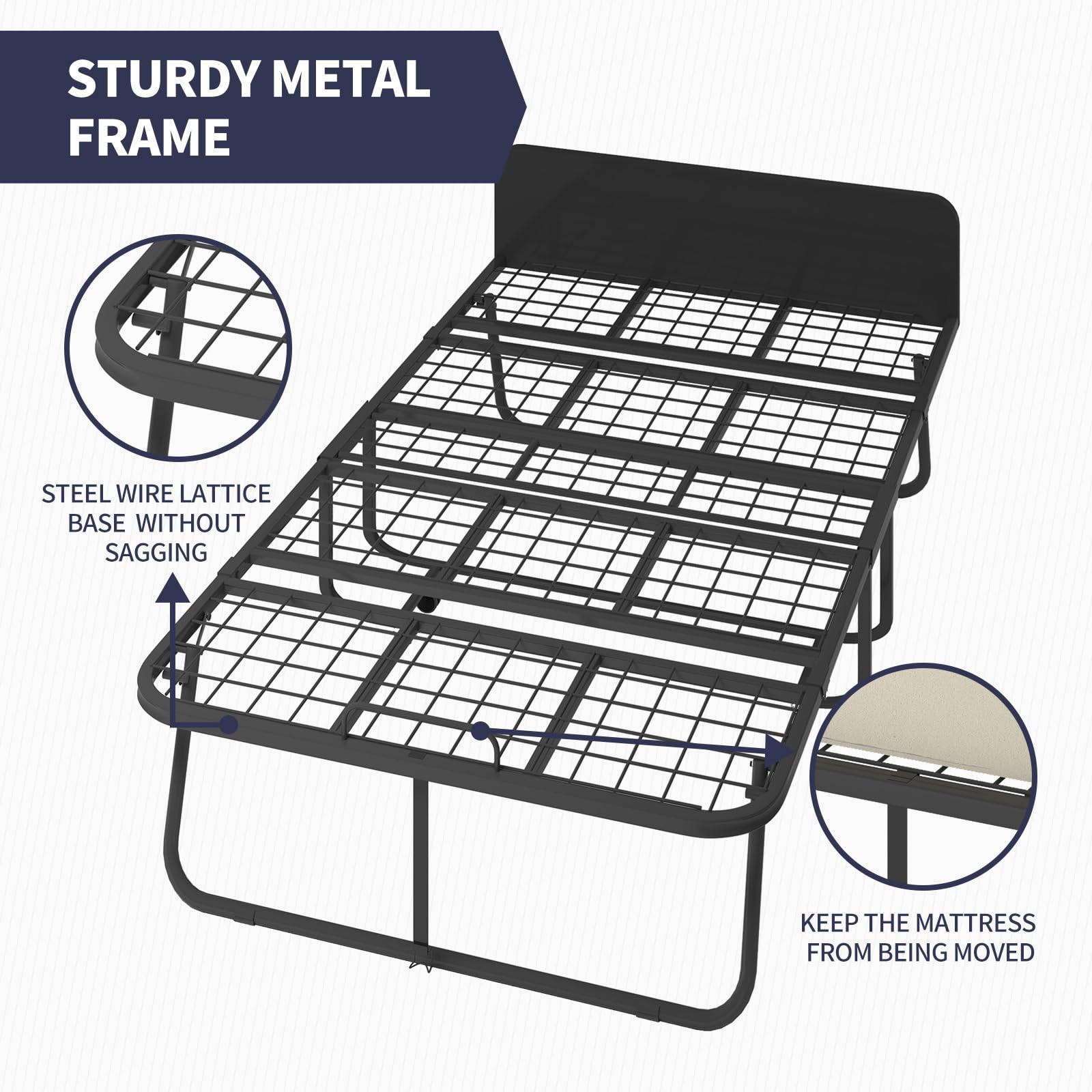 Upgraded Folding Bed for Adults - Full Size 75