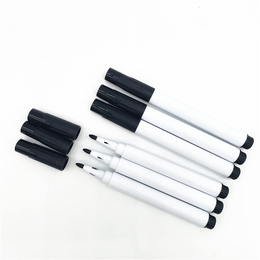 10-Pack Liquid Chalk Markers - Dust-Free Erasable Whiteboard Pens, Water-Based Non-Toxic Wet Erase Fine Tip Chalkboard Markers for Office, Classroom & Home Use - Black Ink (10 Count)