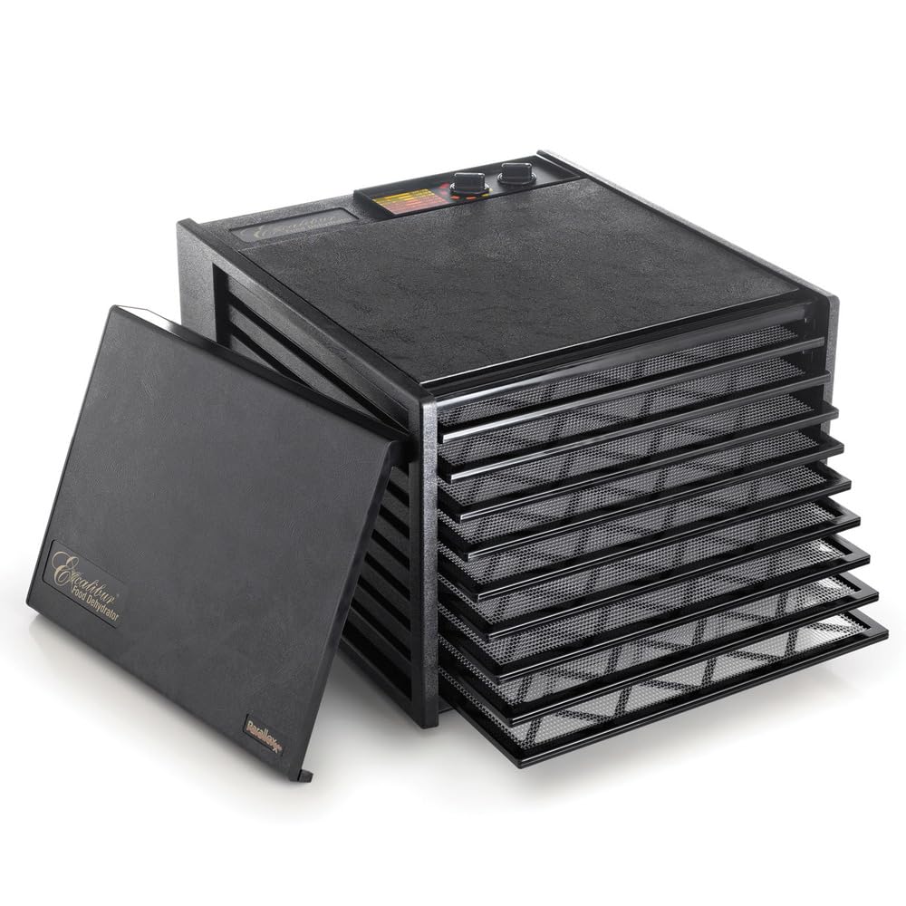 Excalibur 3926TB 600-Watt 9-Tray Electric Food Dehydrator with 26-Hour Timer & Temperature Control - Automatic Shut Off for Jerky, Fruits, Herbs - Perfect for Home Kitchen, Camping & Healthy Snacks
