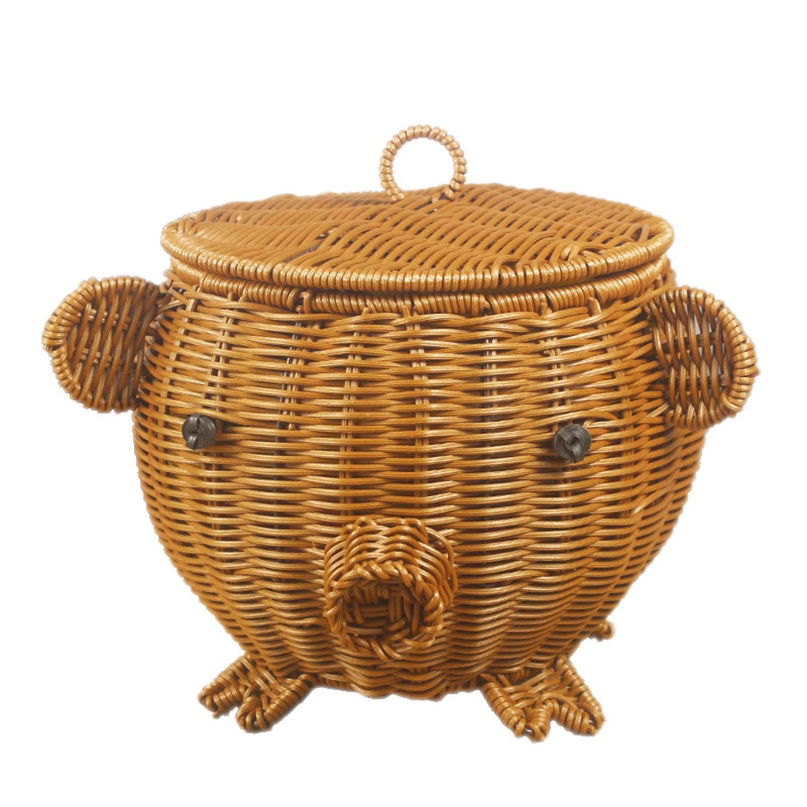 Animal Shaped Rattan Woven Fruit Basket - Large Cute Fruit Bowl Tray for Snacks, Breakfast & Vegetable Display - Perfect for Kitchen, Dining Table & Party Serving