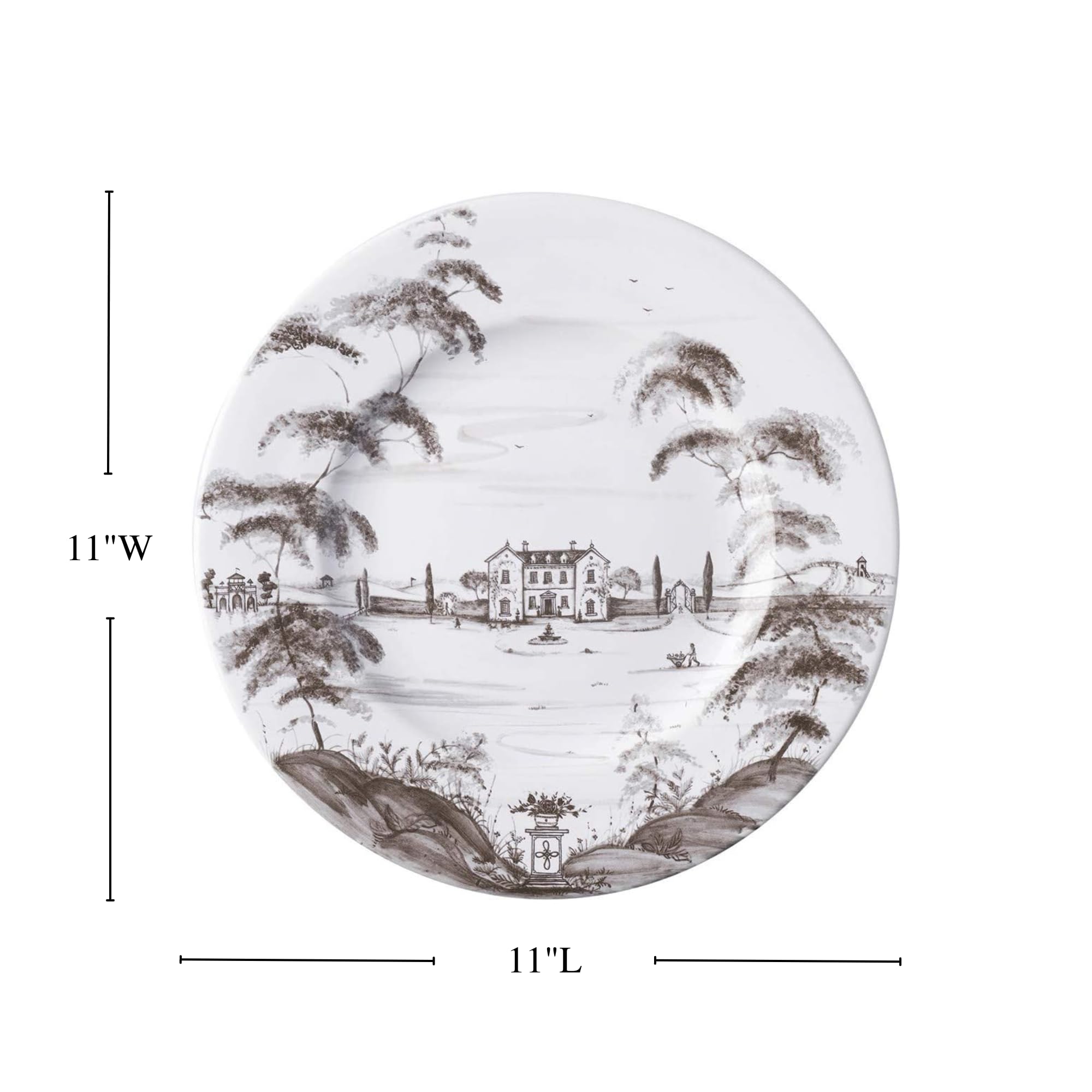 Juliska Country Estate Flint Dinner Plate - Elegant Stoneware for Fine Dining, Dinner Parties & Everyday Use