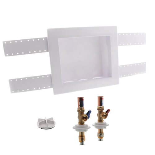 Oatey QUADTRO Unassembled Washing Machine Outlet Box with 1/4