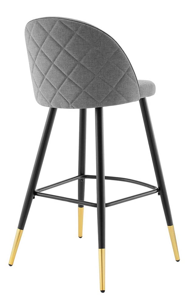 Modway Cordial Fabric Upholstered Bar Stools Set of 2 - Light Gray Modern Kitchen Counter Stools for Dining Room, Breakfast Nook & Home Bar