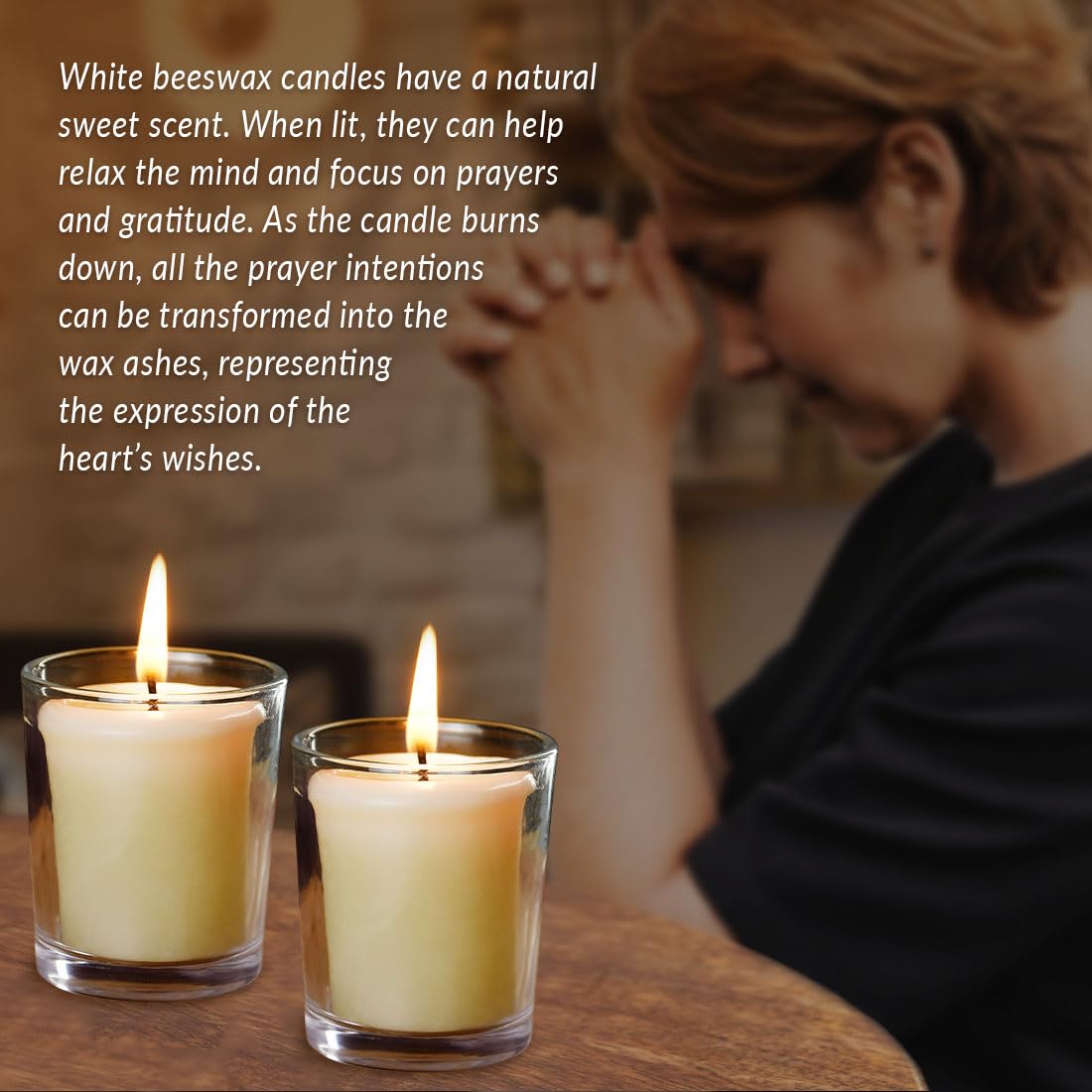 4PCS Pure Beeswax Votive Candles - Unscented with Natural Honey Aroma, 15 Hours Burn Time Each (White) | Perfect for Relaxation, Meditation, Home Decor & Romantic Ambiance