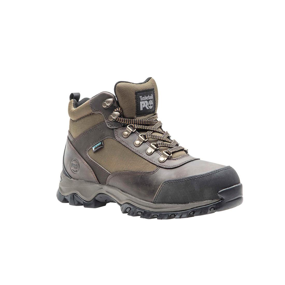 Keele Ridge Steel Toe Waterproof Work Boots for Men - Brown Safety Shoes for Construction, Hiking & Outdoor Work