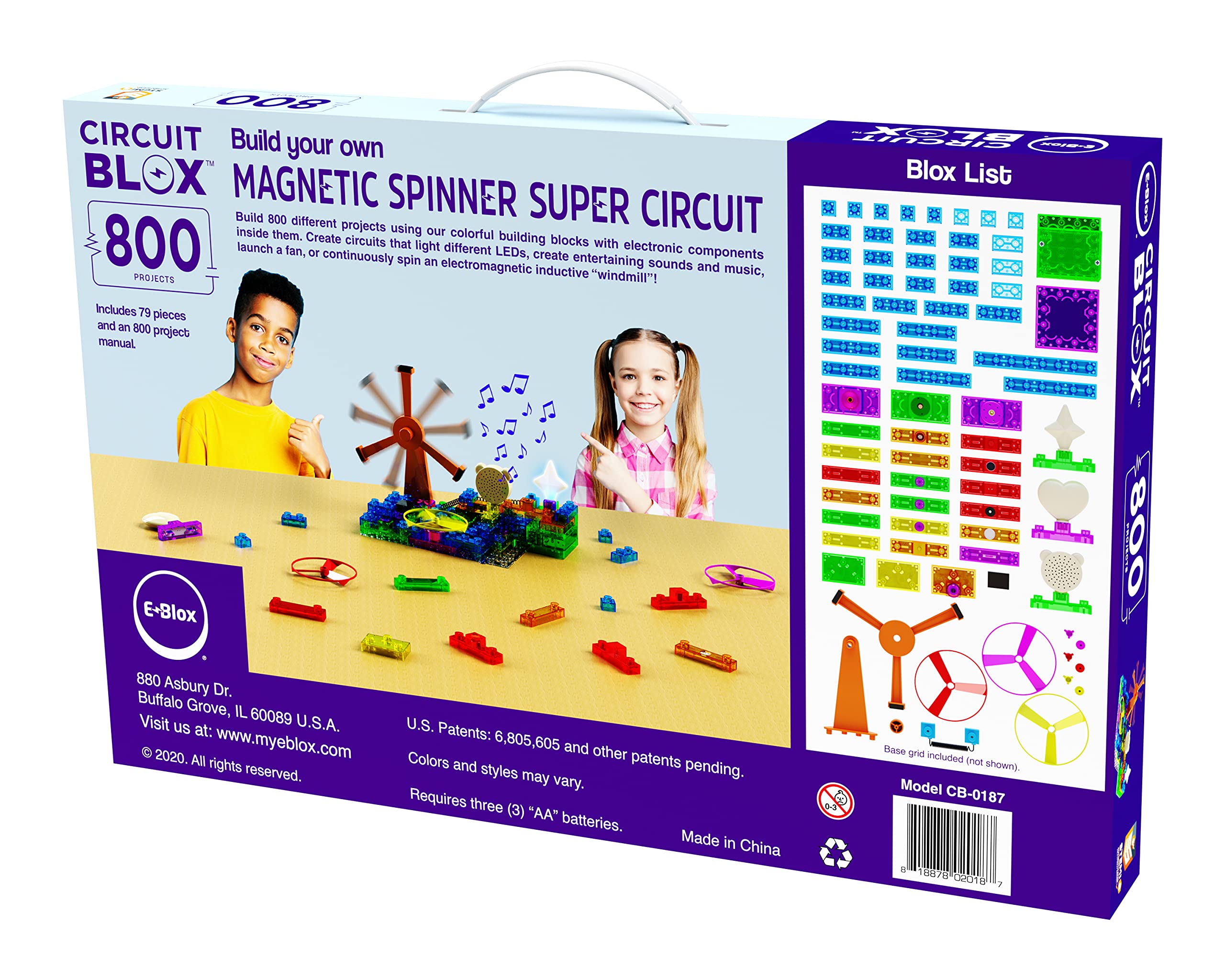 E-Blox Circuit Blox Builder - 800 Projects STEM Learning Kit with Circuit Board Building Blocks | Coding & Electronics Toy for Kids Ages 8+ | Perfect for School Science Projects & Home STEM Education (CB-0187)
