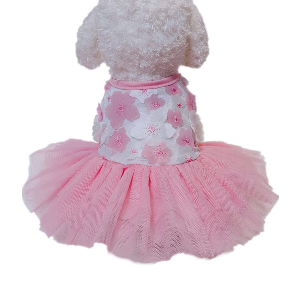Cute Dog Tutu Dress - Pink Princess Bow Lace Skirt for Small Dogs & Cats | Perfect for Parties & Photos