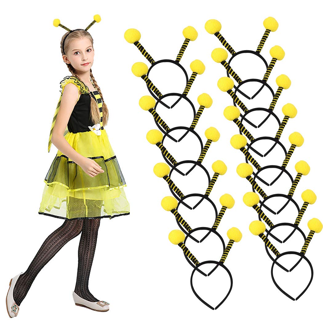 Fascigirl 15PCS Bee Antenna Headbands - Cute Kids Costume Hair Accessories for Dress Up, Birthday Parties & Children's Day Celebrations