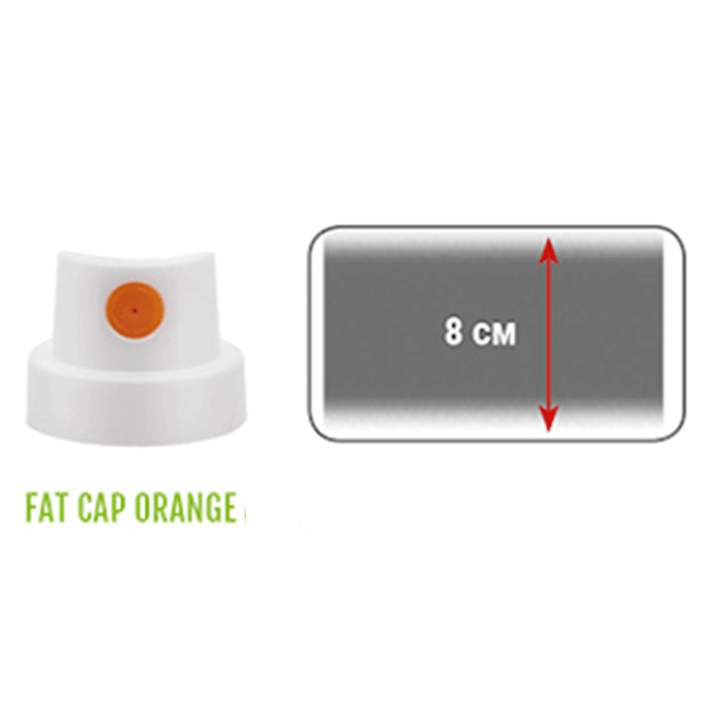 Montana Fat Cap White with Orange Dot - Premium Spray Paint for Graffiti, Street Art & DIY Projects
