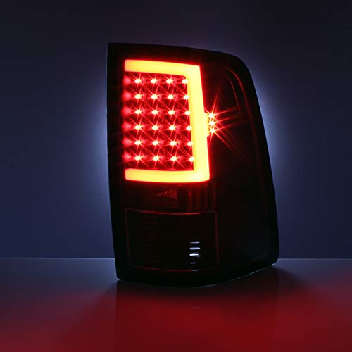 AKKON Black LED Tube Tail Lights Lamps Pair for 2009-2018 Dodge Ram 1500 2500 3500 - Durable & Bright Replacement Lights for Enhanced Night Visibility (Perfect for Off-Roading, Towing & Night Driving)