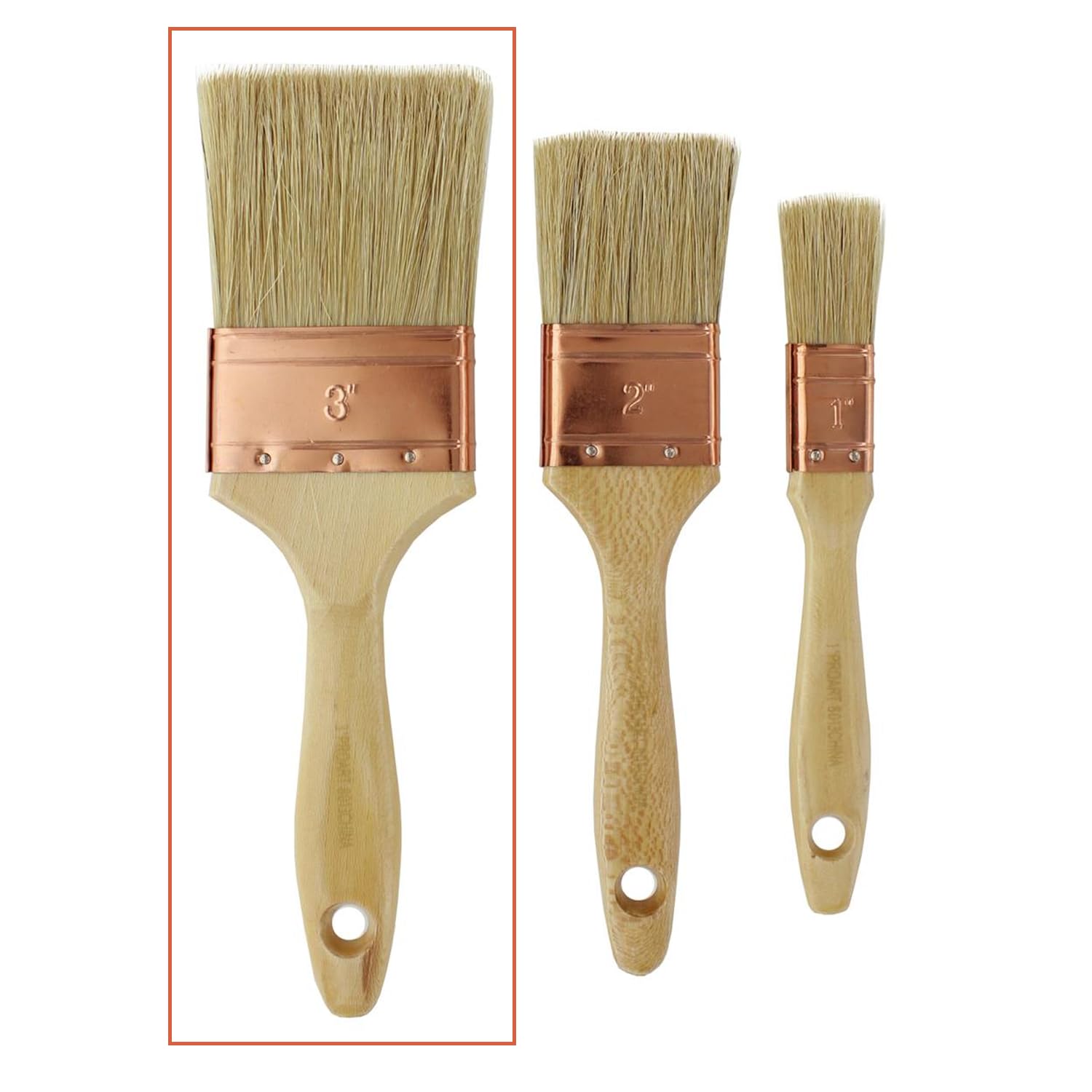 PRO ART Wide Wash Paintbrush - 3 Inch Natural Bristle Brush for Acrylic, Oil & Watercolor Painting - Perfect for Canvas, Walls & DIY Art Projects