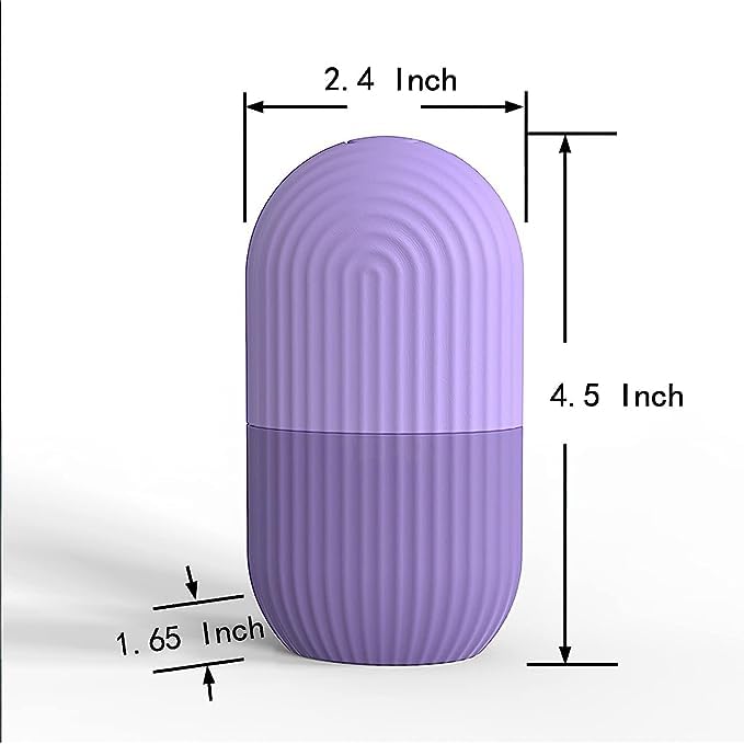 LABACHA Ice Roller for Face Massage - Cooling Facial Roller for Women & Men - Skincare Ice Cube Roller for Glowing Skin & Puffiness Relief (Purple) | Perfect for Morning Routine, Post-Workout Recovery & Spa Day at Home