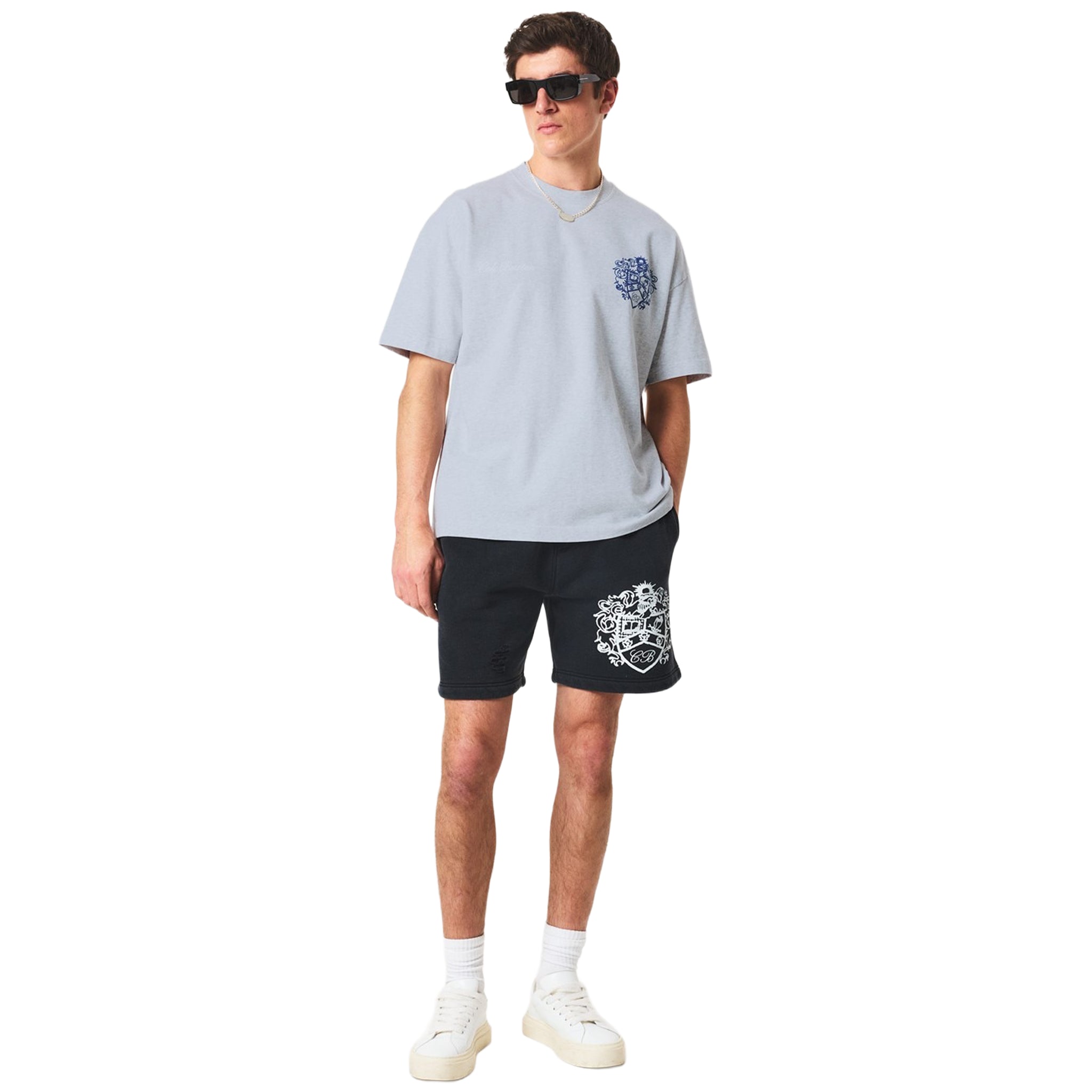 Cole Buxton Collegiate Grey T-Shirt for Men - Soft Cotton Crewneck Tee for Casual Wear & Street Style | Perfect for Everyday Outfits, Gym, and Layering