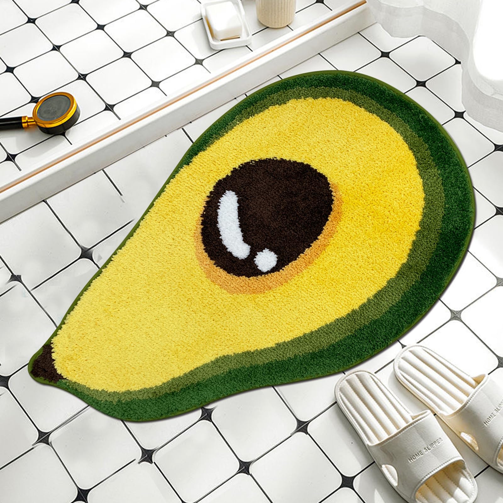 ABREEZE 20x32 Inch Avocado Green Bath Mat - Ultra Soft, Washable & Non-Slip Bathroom Rug for Shower, Tub & Sink - Perfect for Bathroom Floor Comfort and Safety