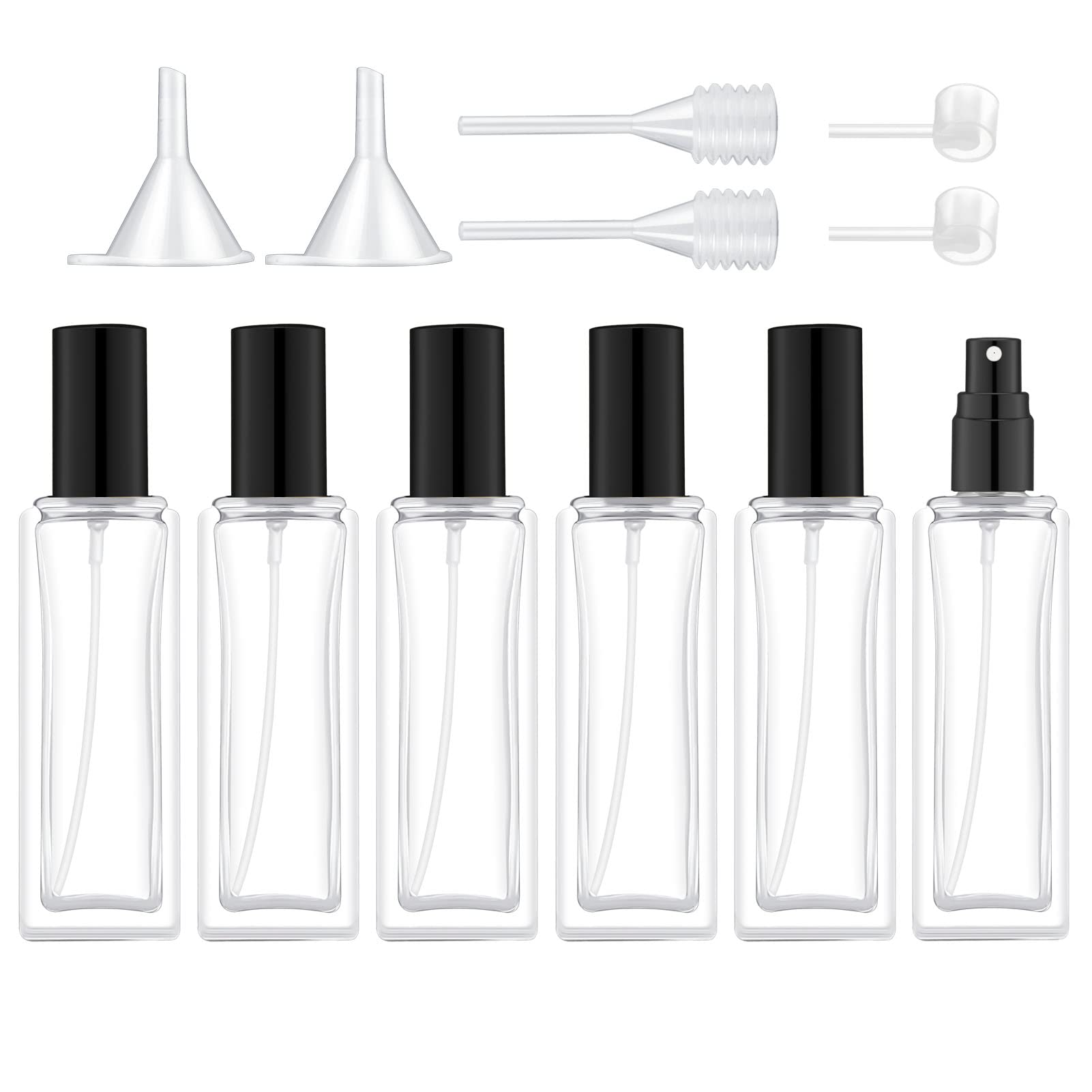 30ml Glass Spray Bottle for Perfume & Essential Oils - 1oz Empty Refillable Travel Atomizer (6 Pack, Black) | Perfect for DIY Fragrances, Aromatherapy & On-the-Go Use