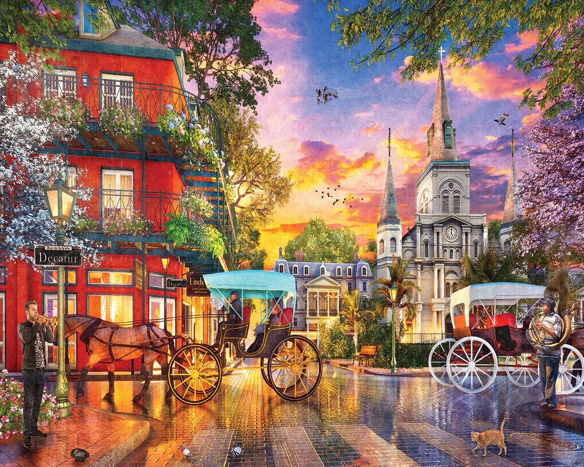 White Mountain - Sunset in New Orleans 1000 Piece Jigsaw Puzzle | New Orleans Landscape Puzzle | Sunset Cityscape Puzzle for Adults & Families | Perfect for Relaxation & Home Decor