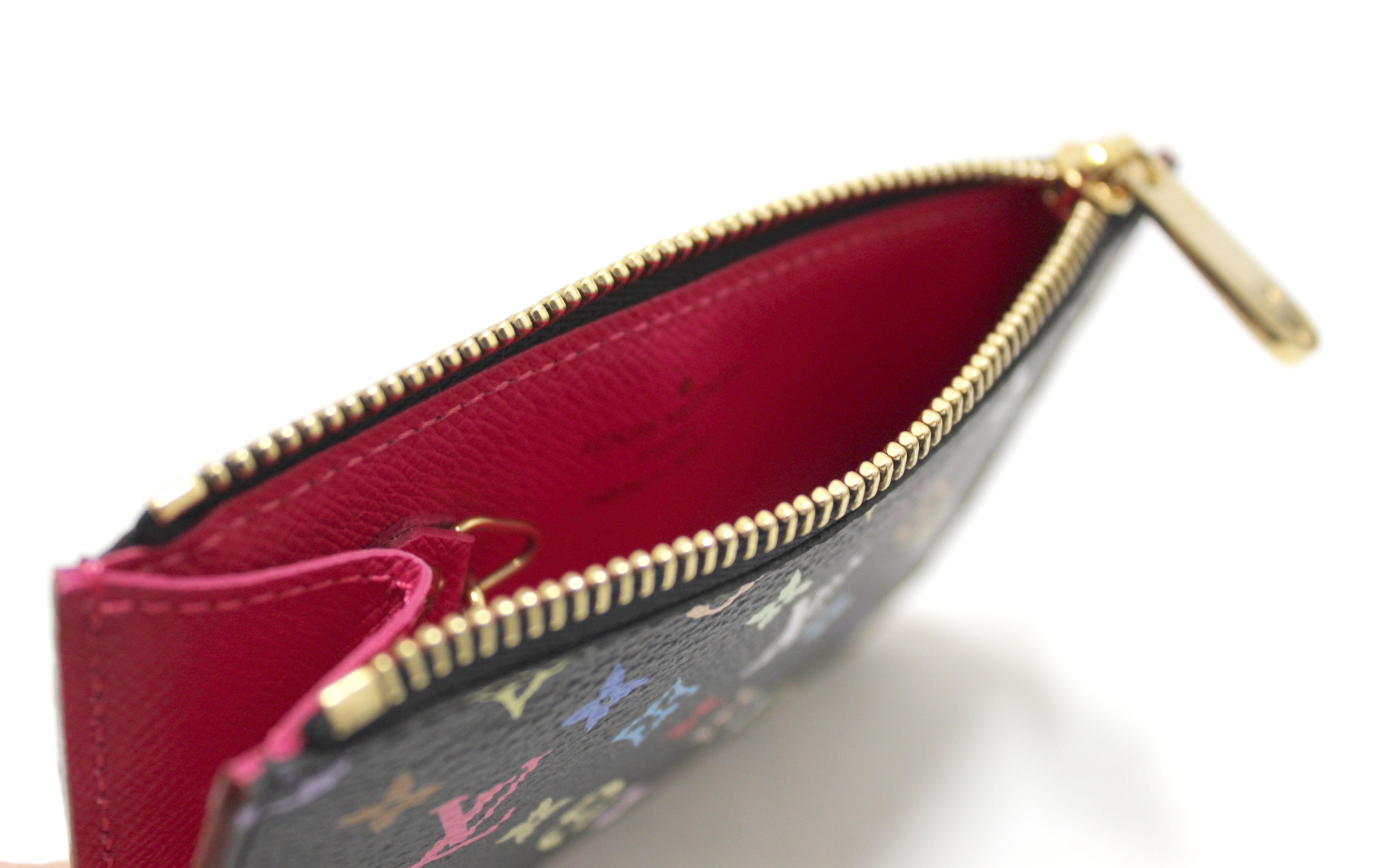 Authentic Louis Vuitton Black Multicolor Key Pouch Wallet - Compact Coin Purse & Key Holder for Women | Perfect for Everyday Use, Travel & Gift Giving