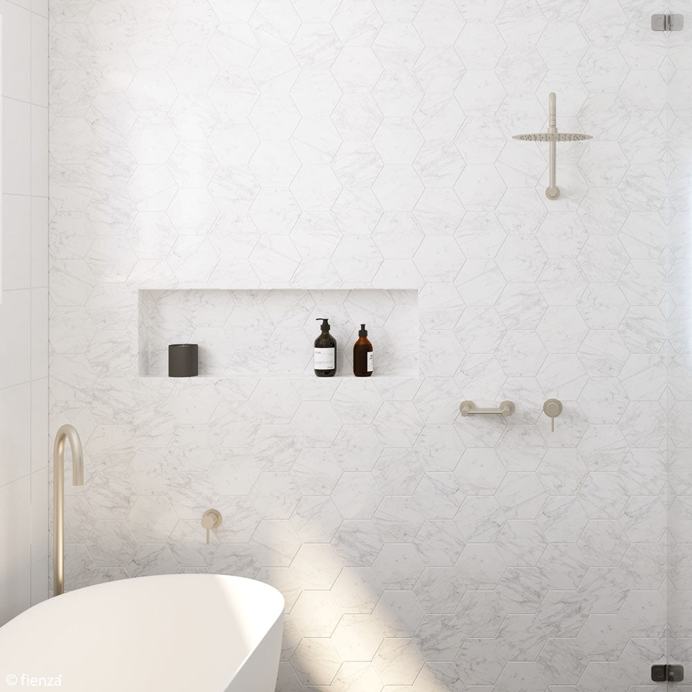 Fienza Kaya Gooseneck Shower Arm Set - Matte Black Finish | Adjustable Shower Head Extension for Modern Bathrooms | Perfect for Spa-Like Experience & Small Bathroom Spaces