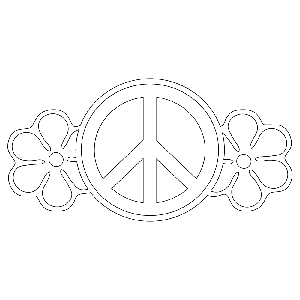 722 Peace With Flowers Sticker - 2.8 x 5.3 Inch Waterproof Vinyl Decal - Perfect for Laptops, Water Bottles, and Car Windows