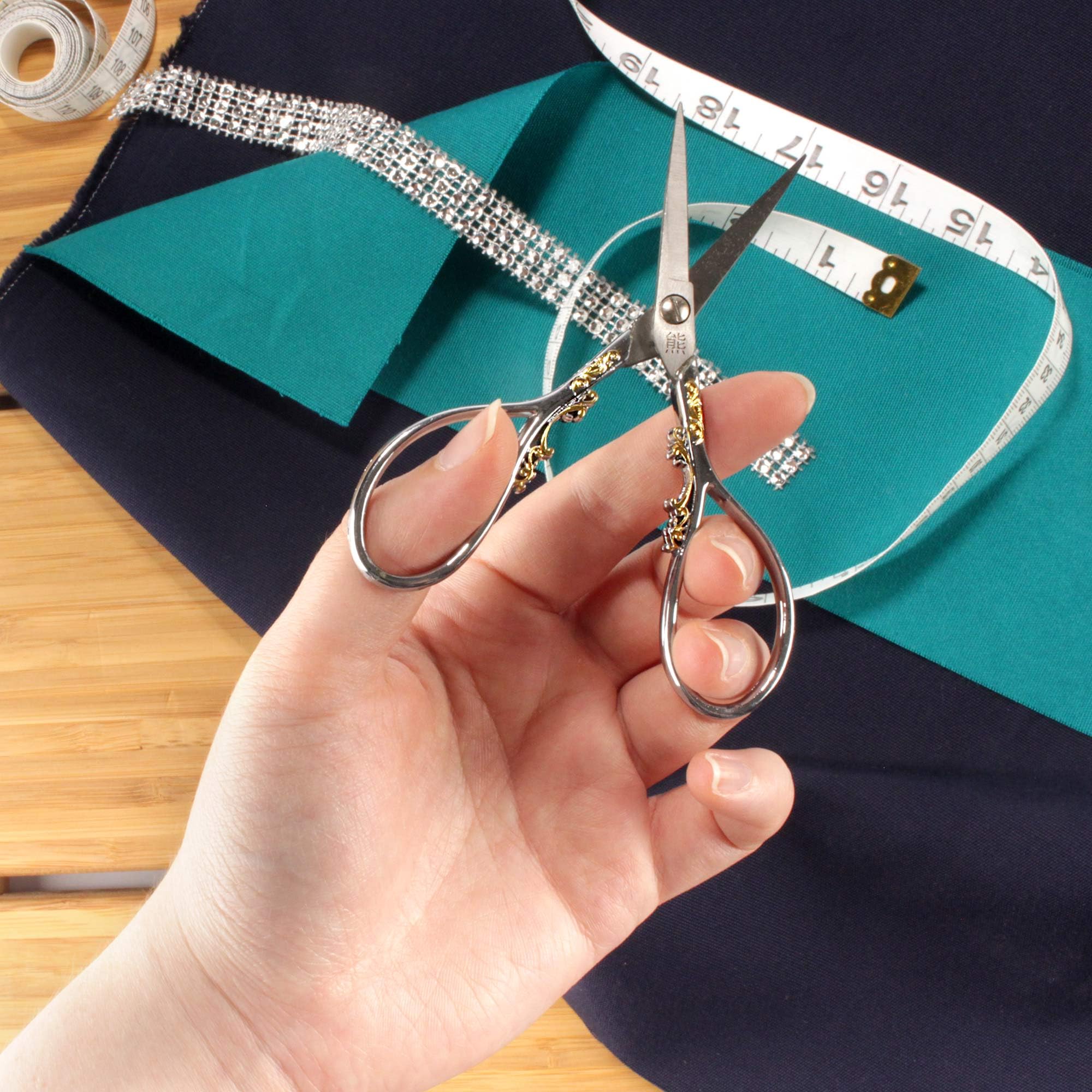 JubileeYarn Scrollwork Embroidery Craft Scissors Set - 9-Piece Assortment for Sewing, Quilting & DIY Projects - Perfect for Fabric Cutting, Needlework & Crafting