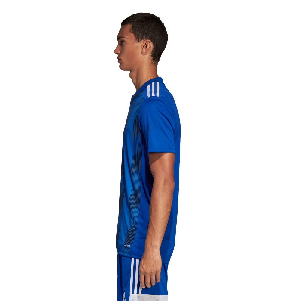 Adidas Youth Striped 19 Soccer Jersey - Blue & White Reversible Team Uniform for Boys & Girls - Perfect for Games, Practice & Fan Wear