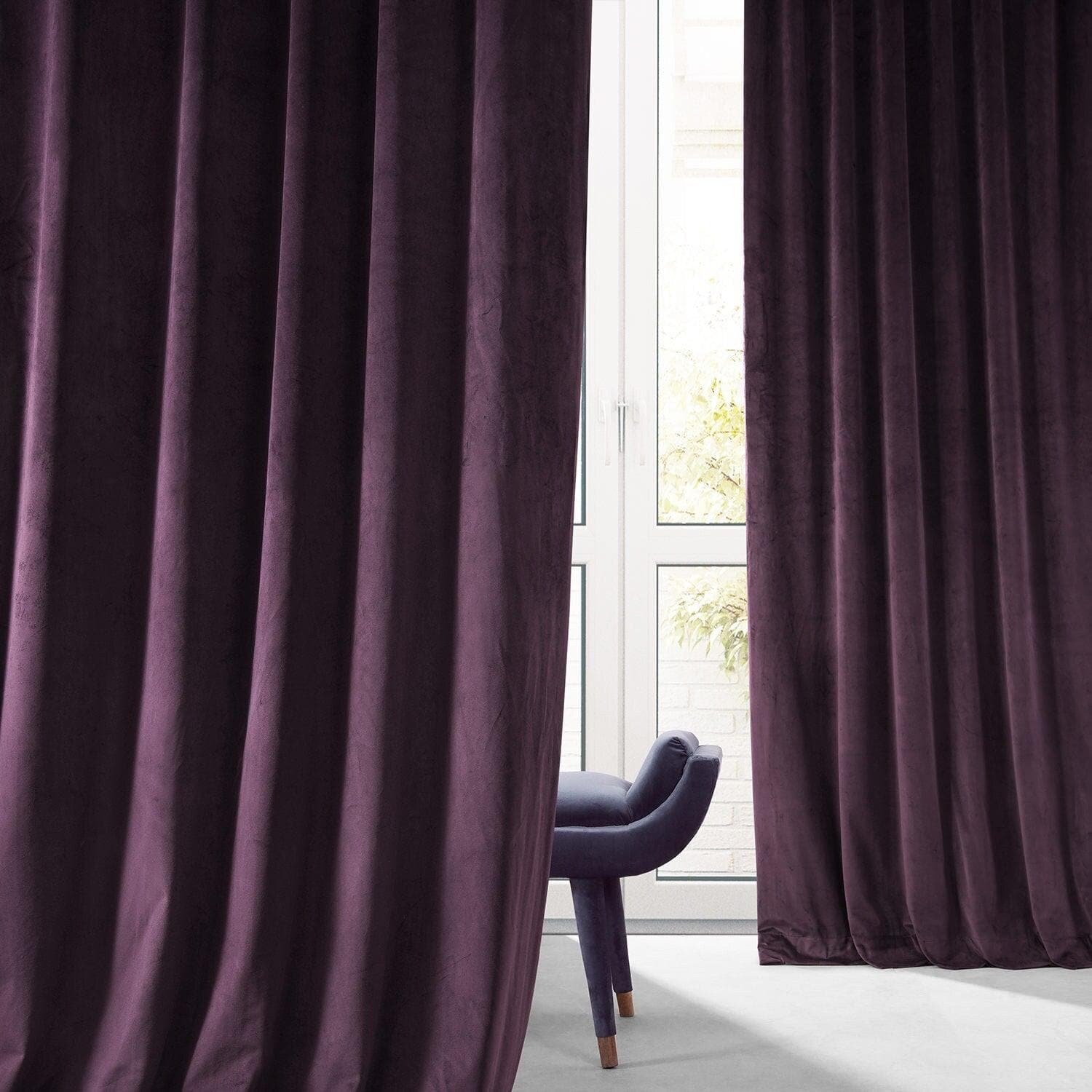 Plum Blossom Signature Plush Velvet Blackout Curtains for Bedroom & Living Room - Thermal Insulated Noise Reducing Window Drapes for Hotels, Home Decor